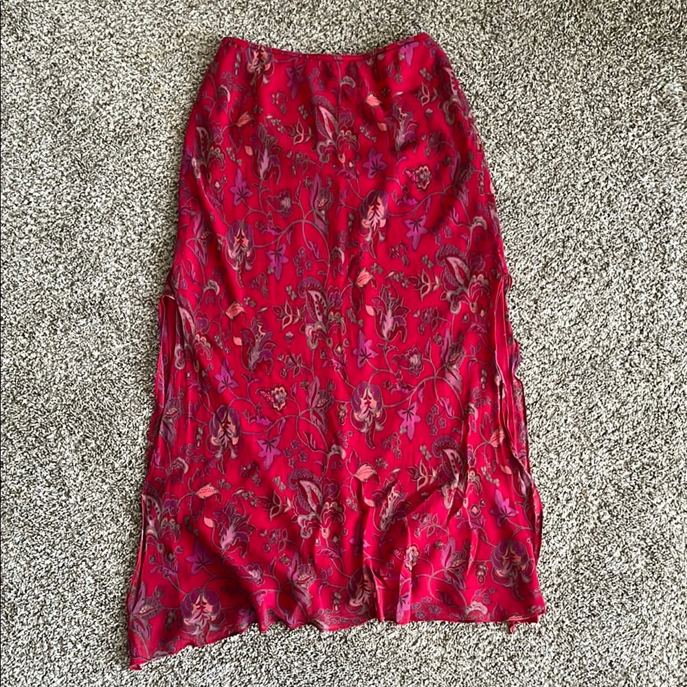 Vintage Express Silk Midi Skirt